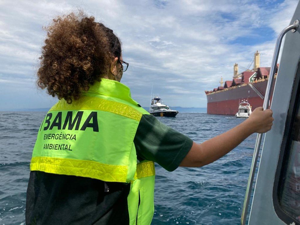 IBAMA inspectors visit ships at Santos anchorage