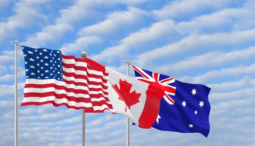 USA-Canada-Australia flags